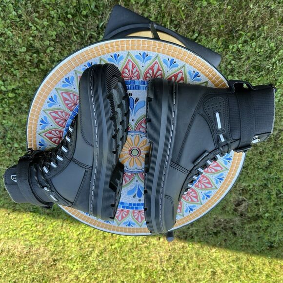 Dr Doc Martens Combs Tech WX Sz Women's 9 / M8 Leather Utility Black Boots NEW - Picture 6 of 10